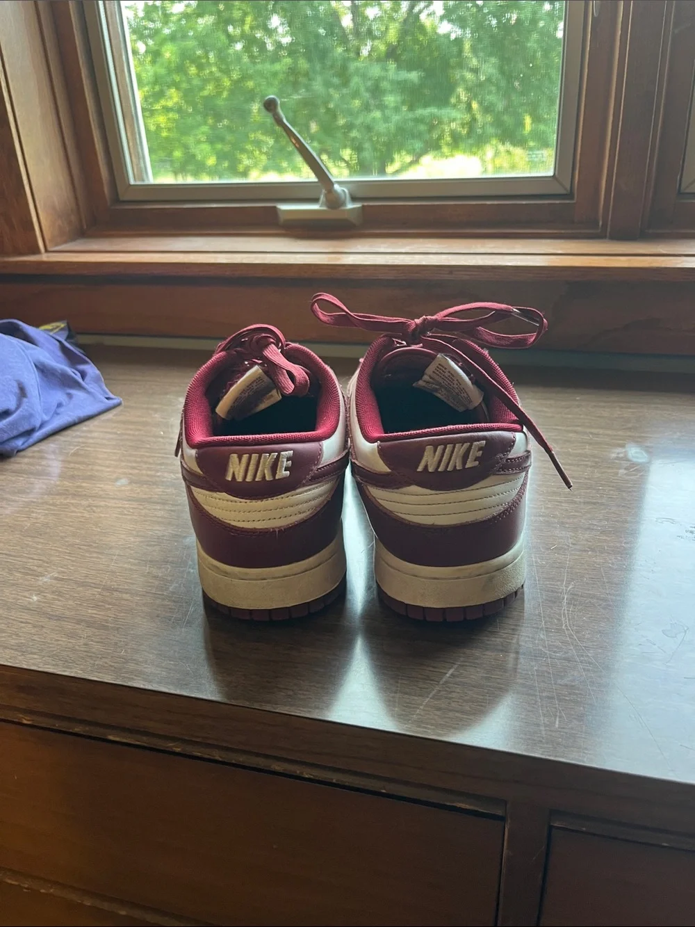 Men’s Burgundy and White Athletic Sneakers